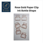Rose Gold Paper Clips in Ink Bottle Shape - Pack of 6's