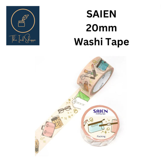 Saien Washi Tape 20mm w/ Gold Foil FULL ROLL