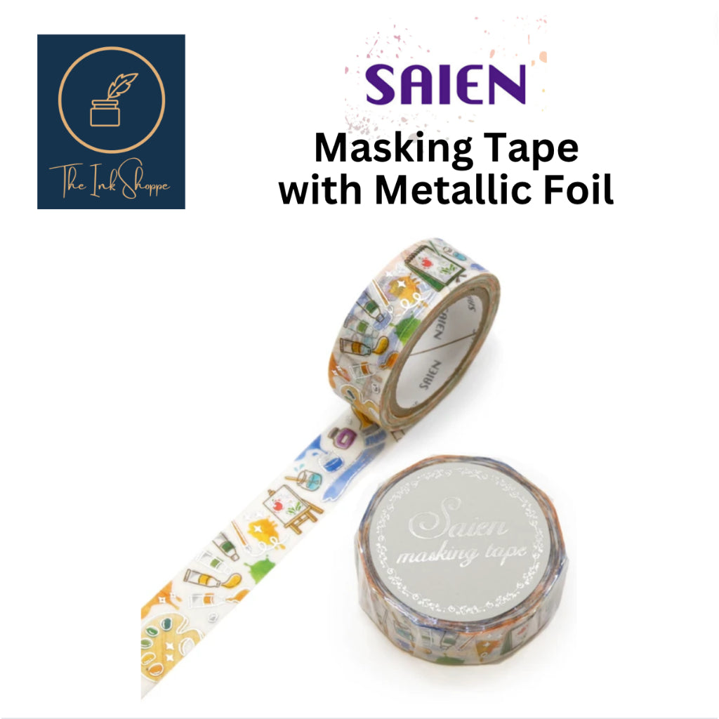 Saien Masking Tape 15mm x 7m FULL ROLL with Foil