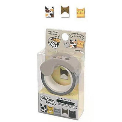 Kutsuwa Masteno Ribbon Bon Washi Tape Cutter with Printed Washi Tape
