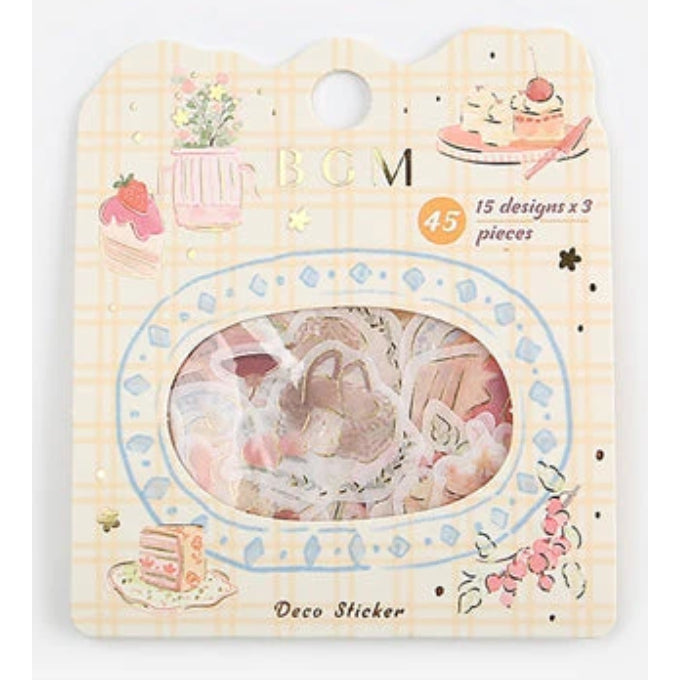 BGM Flake Stickers with Gold Foil Stamping - Pack of 45 Stickers