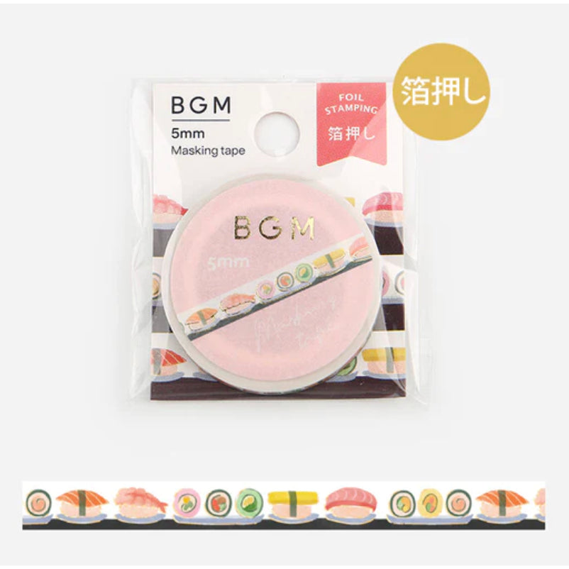 BGM 5mm x 5m Washi Tape with Foil Stamping