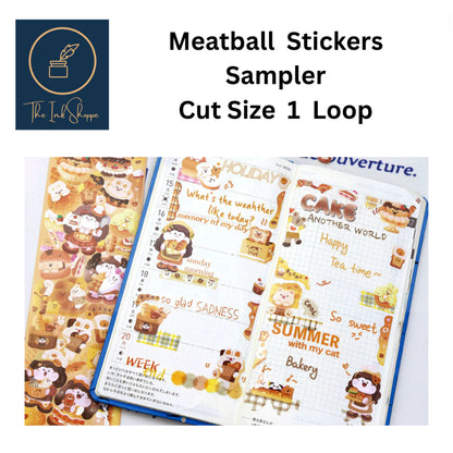 Meatball Stickers Sampler Cut Size 1 Loop