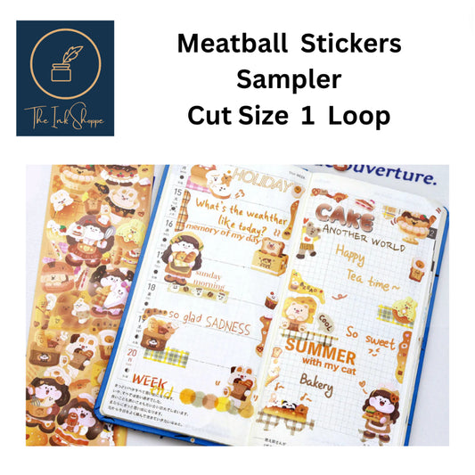 Meatball Stickers Sampler Cut Size 1 Loop