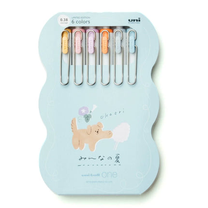 Uni-Ball One Soft Colors Summer Edition Gel Pen Set of 6 Colors