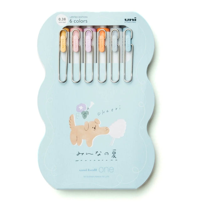 Uni-Ball One Soft Colors Summer Edition Gel Pen Set of 6 Colors