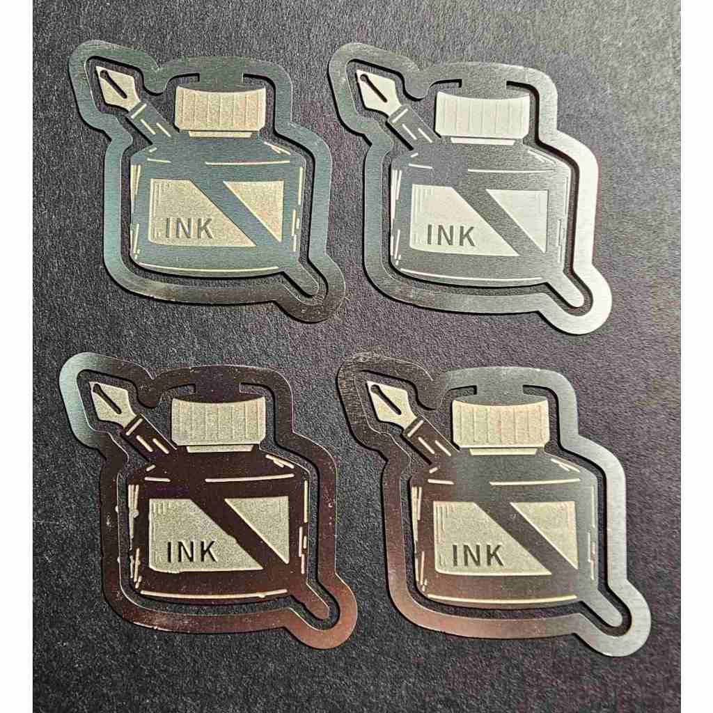 Ink Bottle with Pen Metal Bookmark Pack of 4