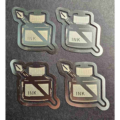 Ink Bottle with Pen Metal Bookmark Pack of 4