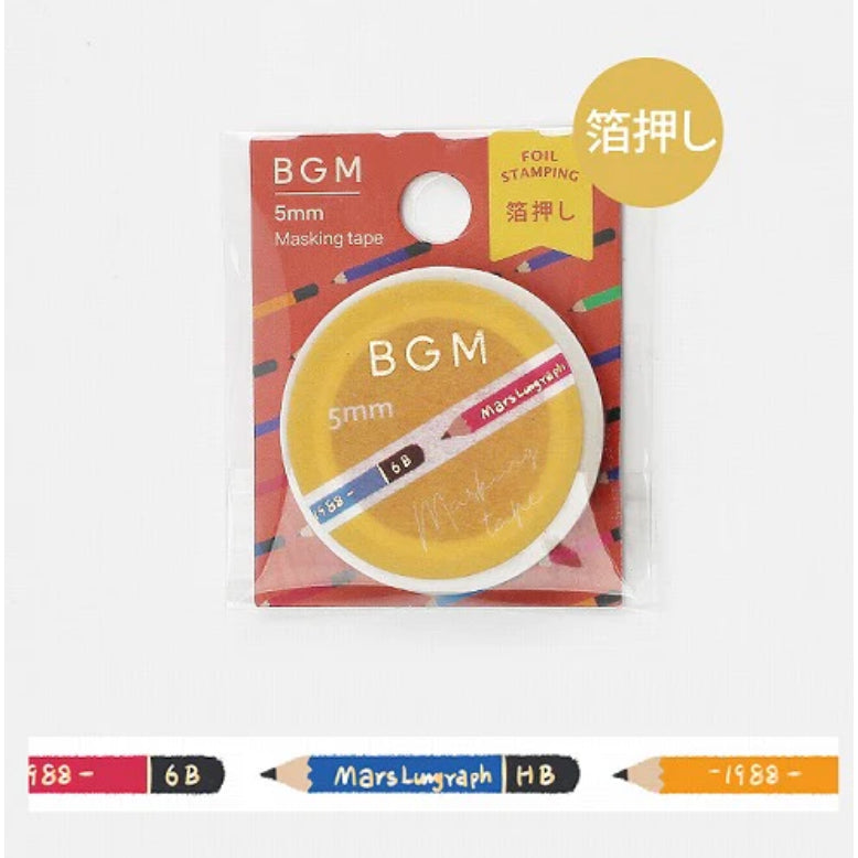 BGM 5mm x 5m Washi Tape with Foil Stamping