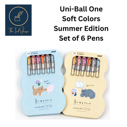 Uni-Ball One Soft Colors Summer Edition Gel Pen Set of 6 Colors