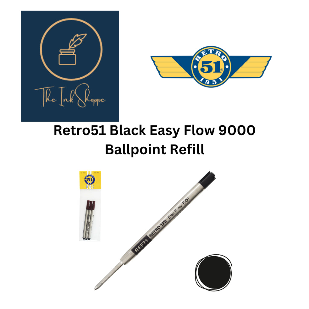 Retro 1951 Black Easy Flow 9000 Balllpoint Refill