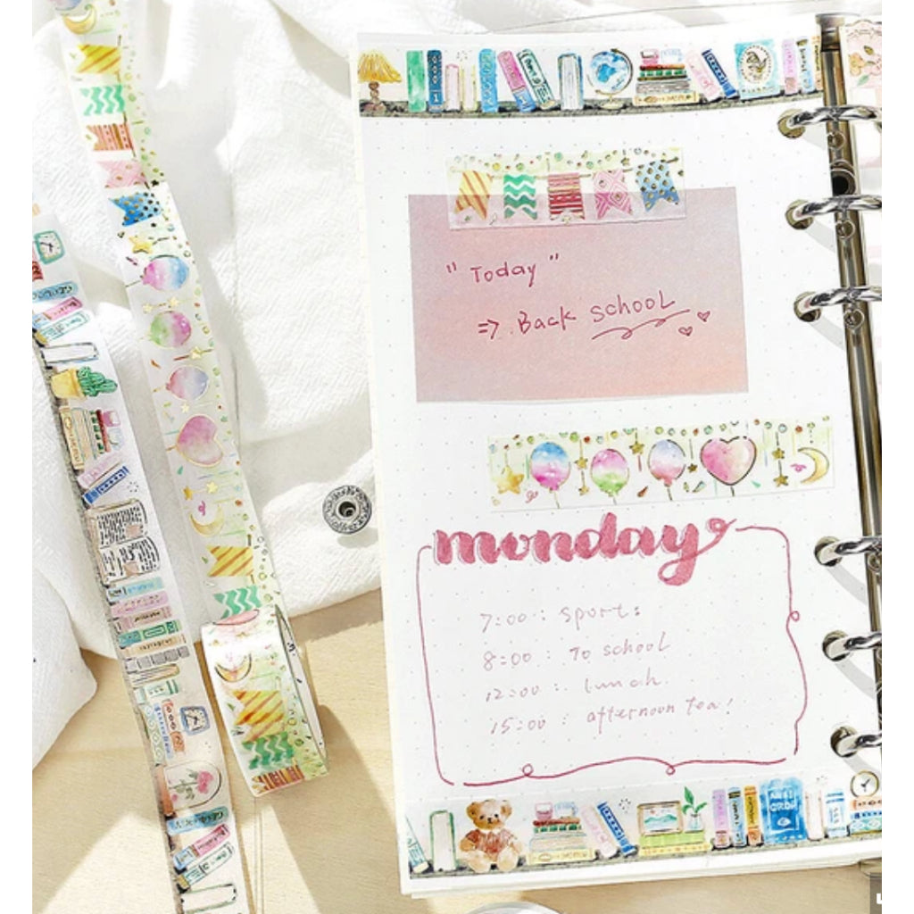 BGM Washi Tape 15mm x 5m FULL ROLL with gold foil