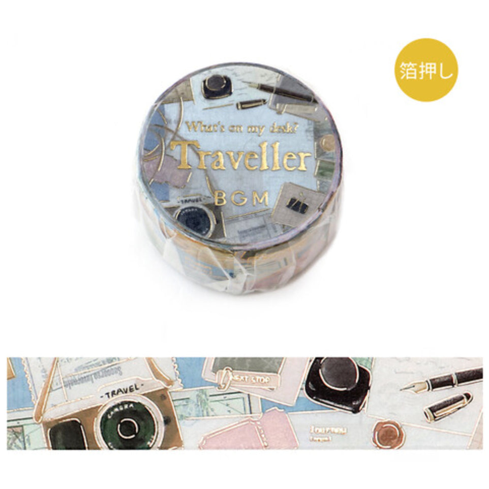 BGM What's on My Desk? Masking Tape FULL ROLL w/ Gold Foil