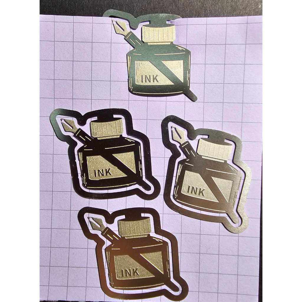 Ink Bottle with Pen Metal Bookmark Pack of 4