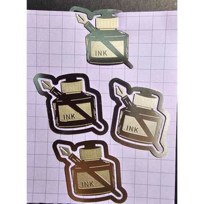 Ink Bottle with Pen Metal Bookmark Pack of 4