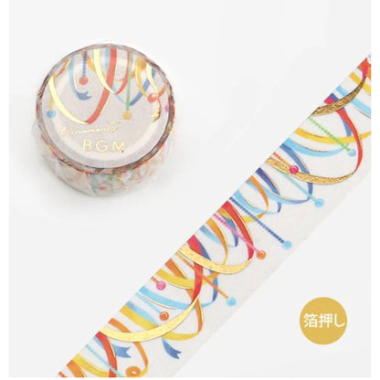 BGM 20mm x 5m Washi Tape with Gold-Foil Stamping