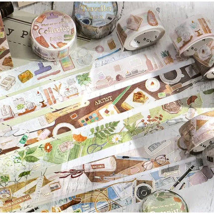 BGM What's on My Desk? Masking Tape FULL ROLL w/ Gold Foil