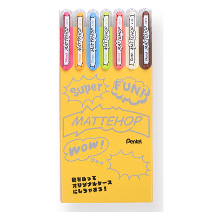Pentel Mattehop 1.0mm Gel Pen Set of 7 Pens