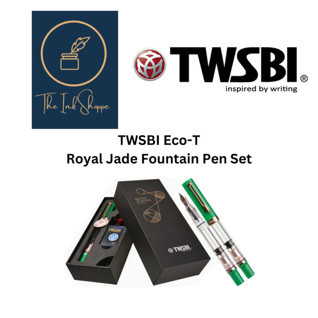 TWSBI ECO-T Royal Jade with Rose Gold Fountain Pen and Ink