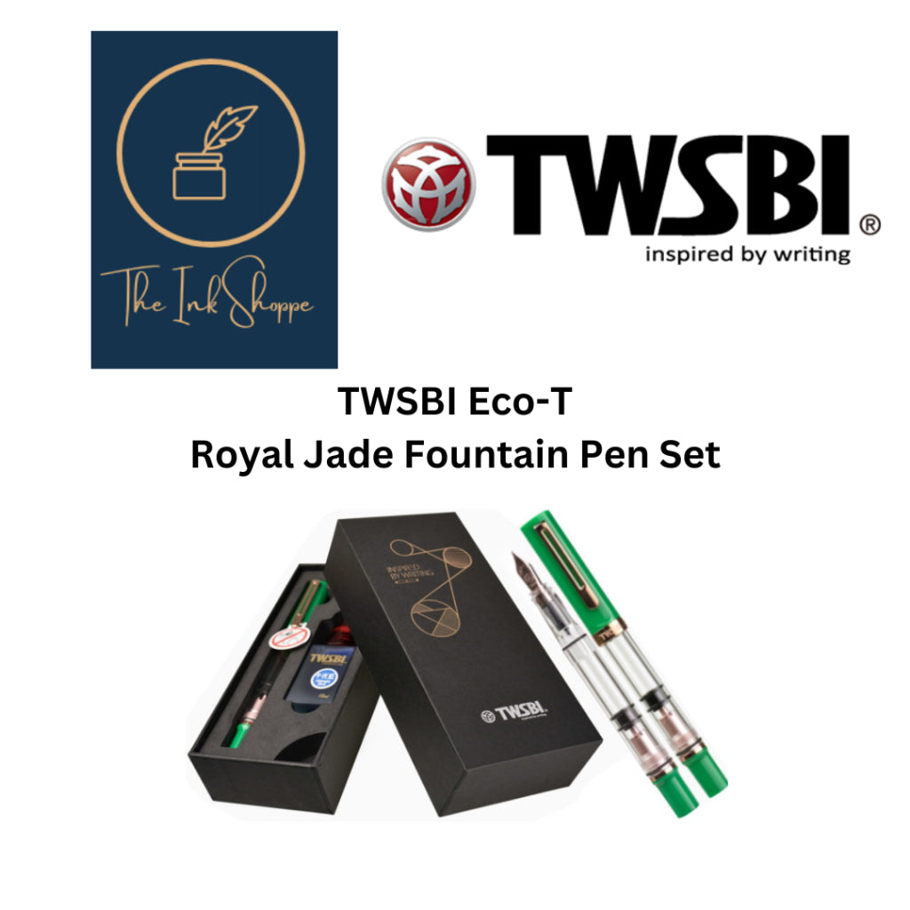 TWSBI ECO-T Royal Jade with Rose Gold Fountain Pen and Ink