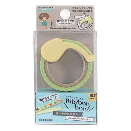 Kutsuwa Masteno Ribbon Bon x Mizutama Washi tape Cutter with Washi Tape