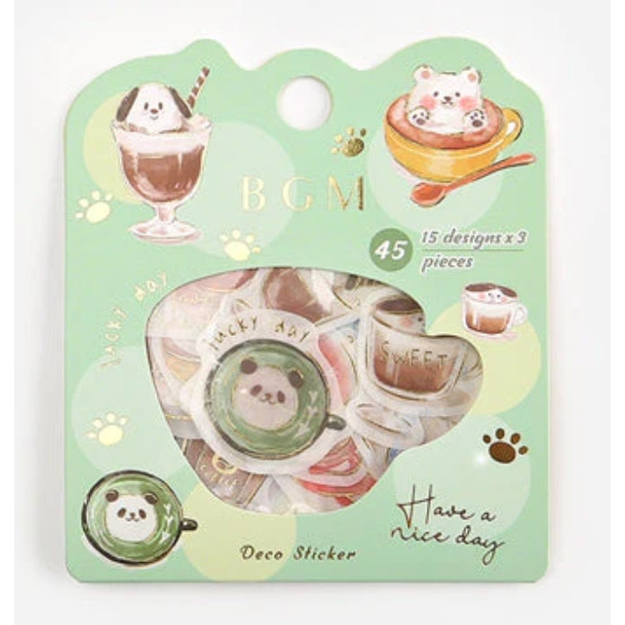 BGM Flake Stickers with Gold Foil Stamping - Pack of 45 Stickers