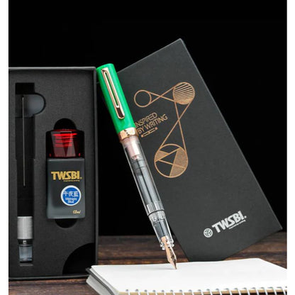 TWSBI ECO-T Royal Jade with Rose Gold Fountain Pen and Ink