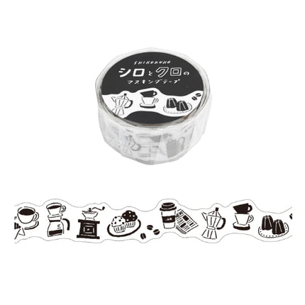 Mind Wave White & Black Die-Cut Washi Tape 18mm x 5m