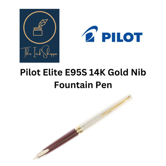 Pilot Elite E95S Burgundy/Ivory Fountain 14K Gold Nib Fountain Pen
