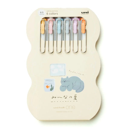 Uni-Ball One Soft Colors Summer Edition Gel Pen Set of 6 Colors