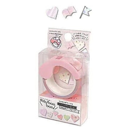 Kutsuwa Masteno Ribbon Bon Washi Tape Cutter with Printed Washi Tape