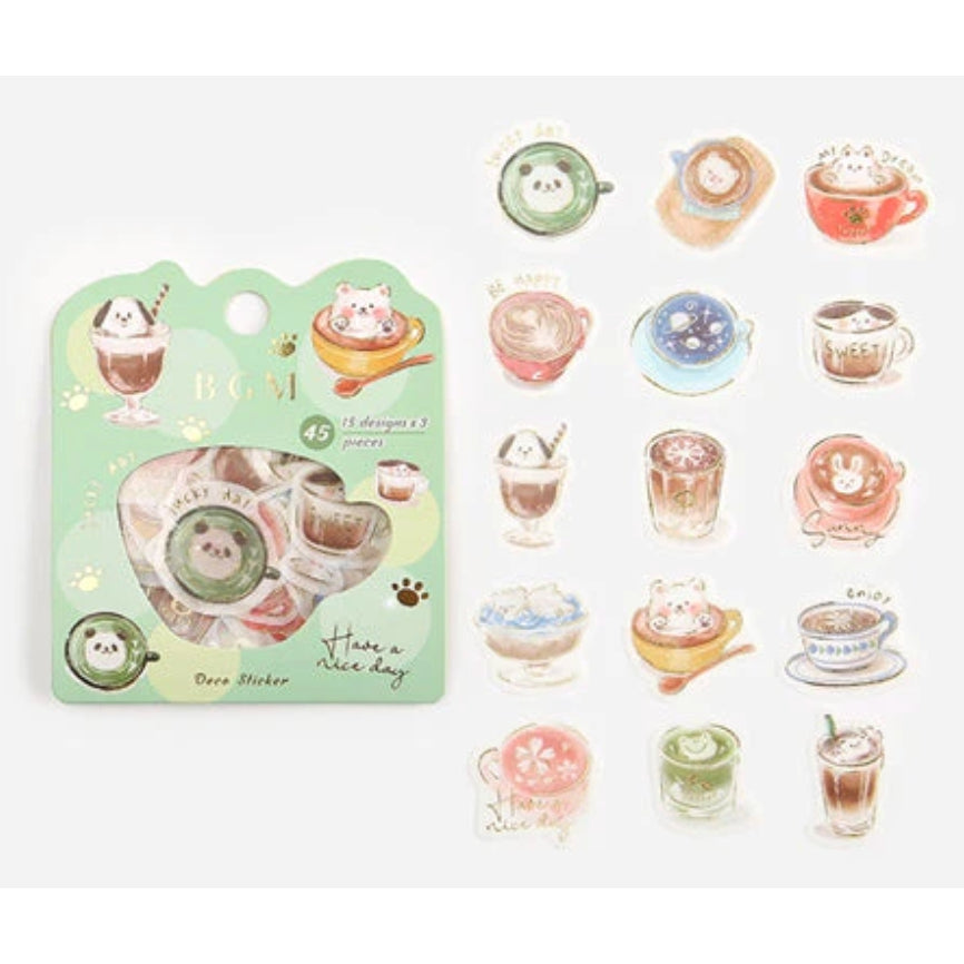 BGM Flake Stickers with Gold Foil Stamping - Pack of 45 Stickers