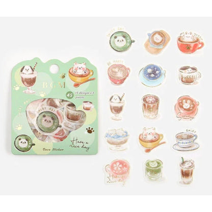 BGM Flake Stickers with Gold Foil Stamping - Pack of 45 Stickers