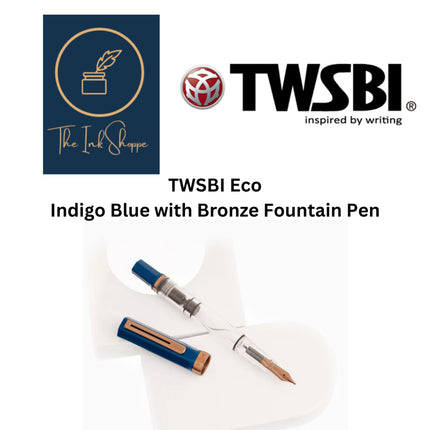TWSBI ECO Indigo Blue Bronze Fountain Pen Broad Nib (B)