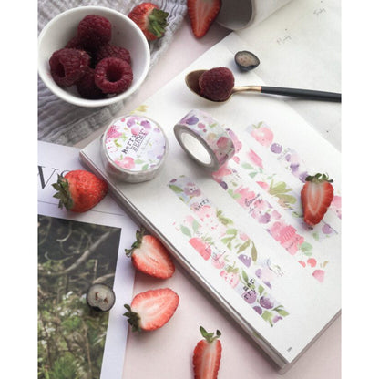 Meow Illustration Fruit Salad Washi Tape FULL ROLL