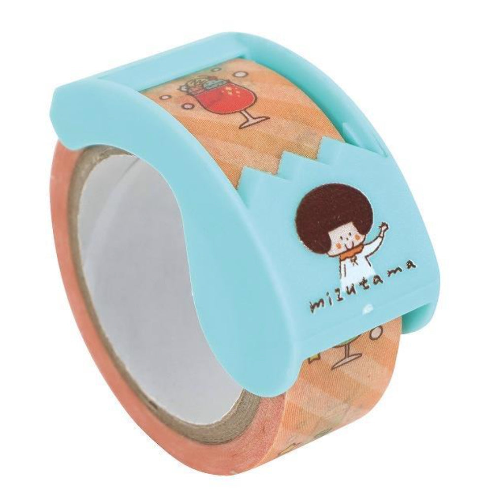 Kutsuwa Masteno Ribbon Bon x Mizutama Washi tape Cutter with Washi Tape