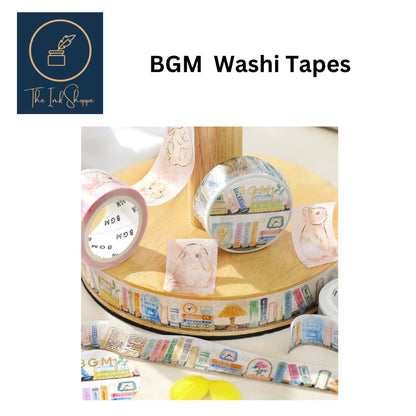 BGM Washi Tape 15mm x 5m FULL ROLL with gold foil