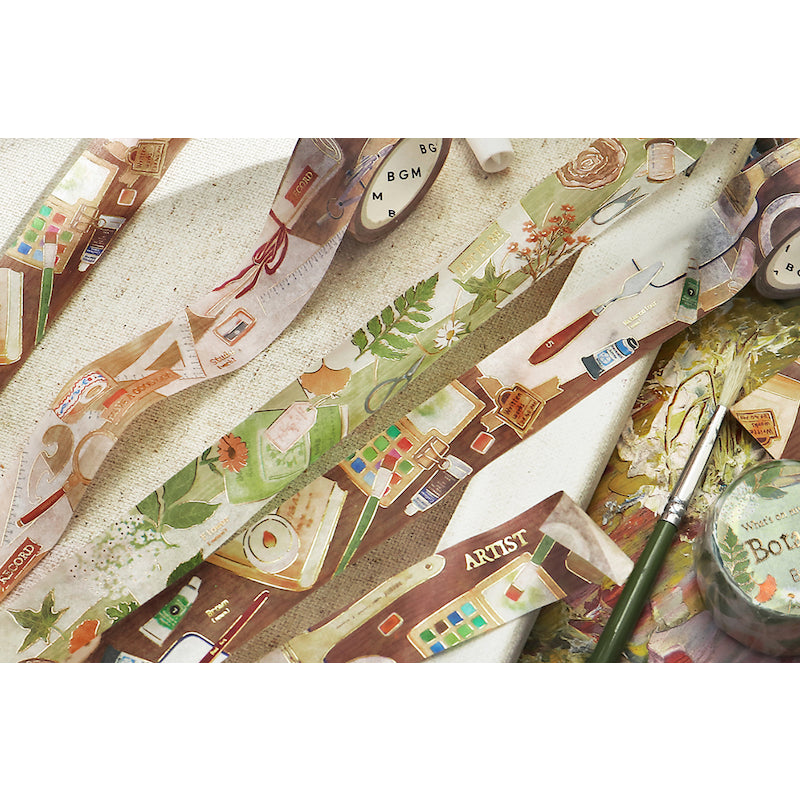 BGM What's on My Desk? Masking Tape FULL ROLL w/ Gold Foil