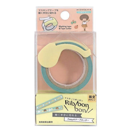 Kutsuwa Masteno Ribbon Bon x Mizutama Washi tape Cutter with Washi Tape