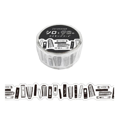 Mind Wave White & Black Die-Cut Washi Tape 18mm x 5m