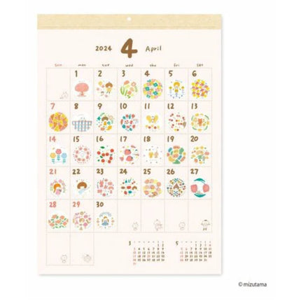 Mizutama Daily/Desk/Wall 2024 Calendar