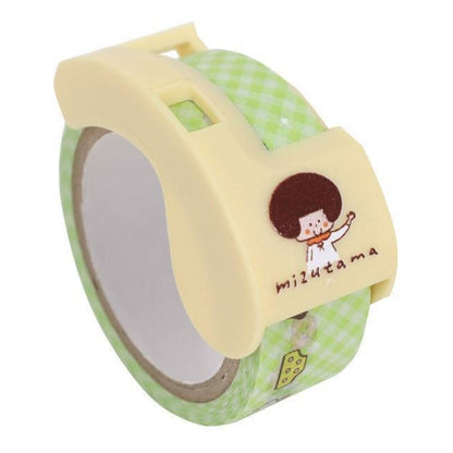 Kutsuwa Masteno Ribbon Bon x Mizutama Washi tape Cutter with Washi Tape