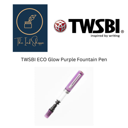 TWSBI ECO Glow Purple Fountain Pen Fine Nib (F)