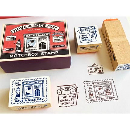 Sanby x Eric Matchbox Rubber Stamp Set