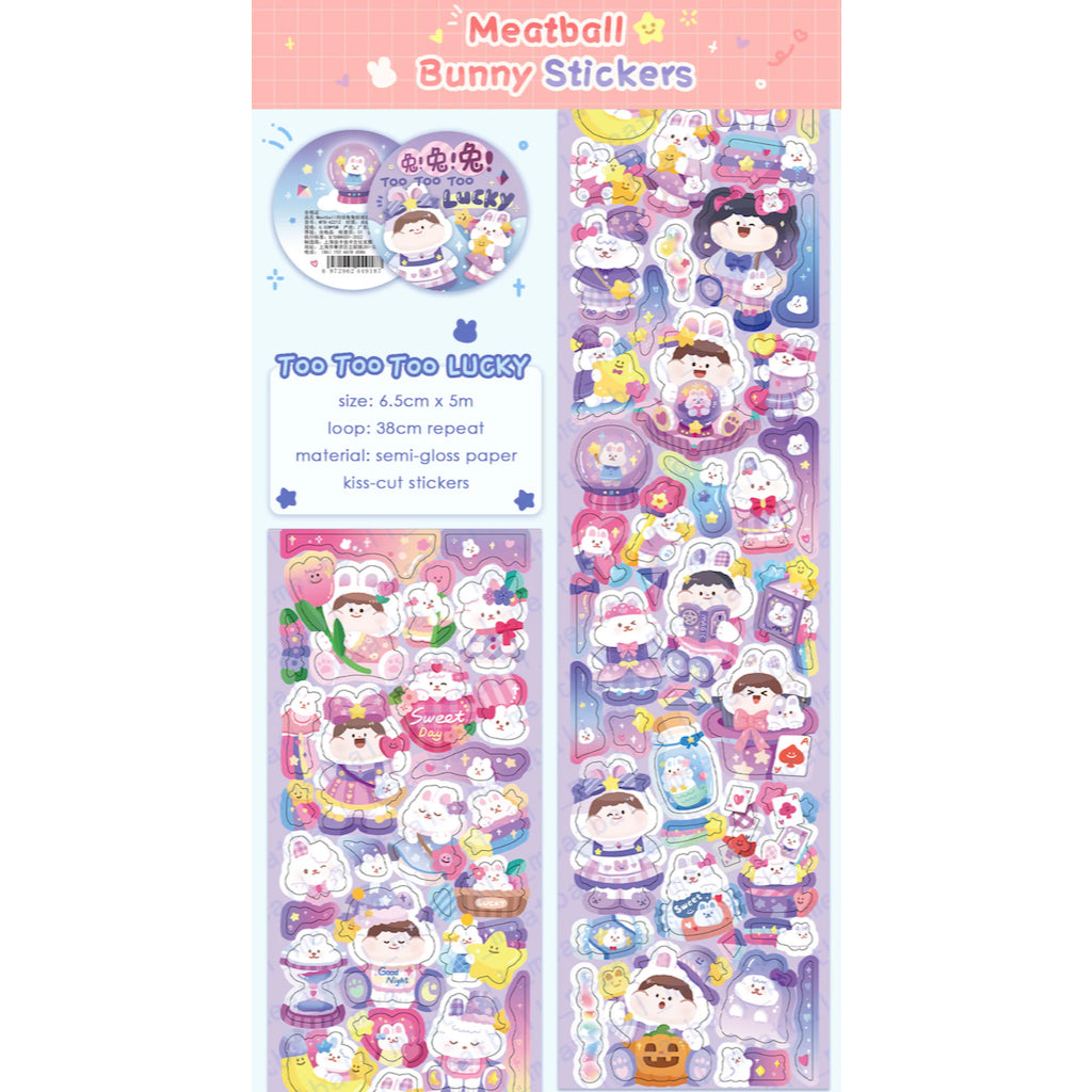 Meatball Stickers Sampler Cut Size 1 Loop