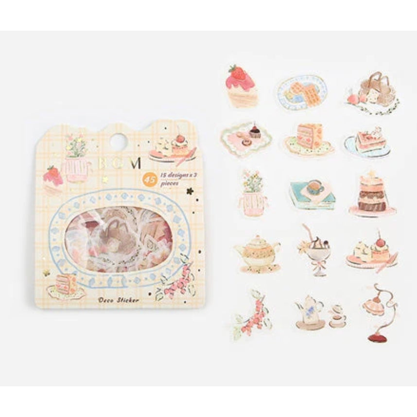 BGM Flake Stickers with Gold Foil Stamping - Pack of 45 Stickers