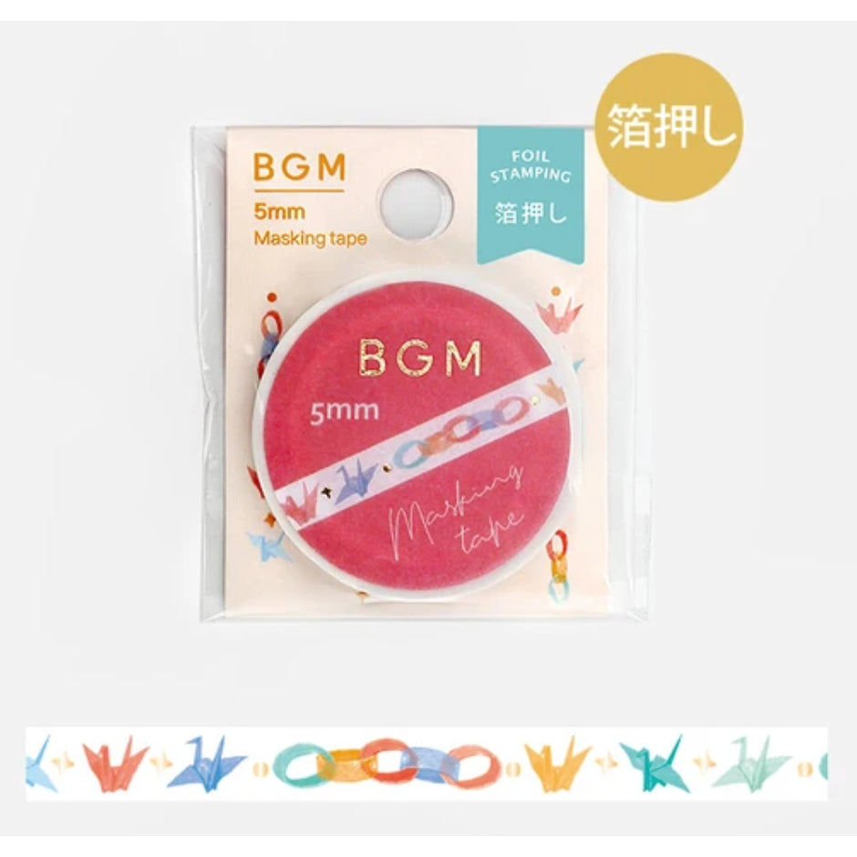BGM 5mm x 5m Washi Tape with Foil Stamping