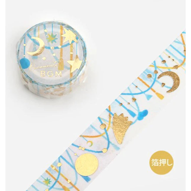 BGM 20mm x 5m Washi Tape with Gold-Foil Stamping