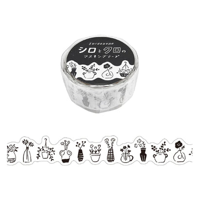 Mind Wave White & Black Die-Cut Washi Tape 18mm x 5m