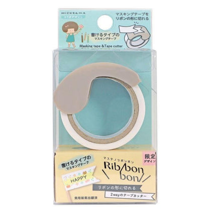 Kutsuwa Masteno Ribbon Bon x Mizutama Washi tape Cutter with Washi Tape